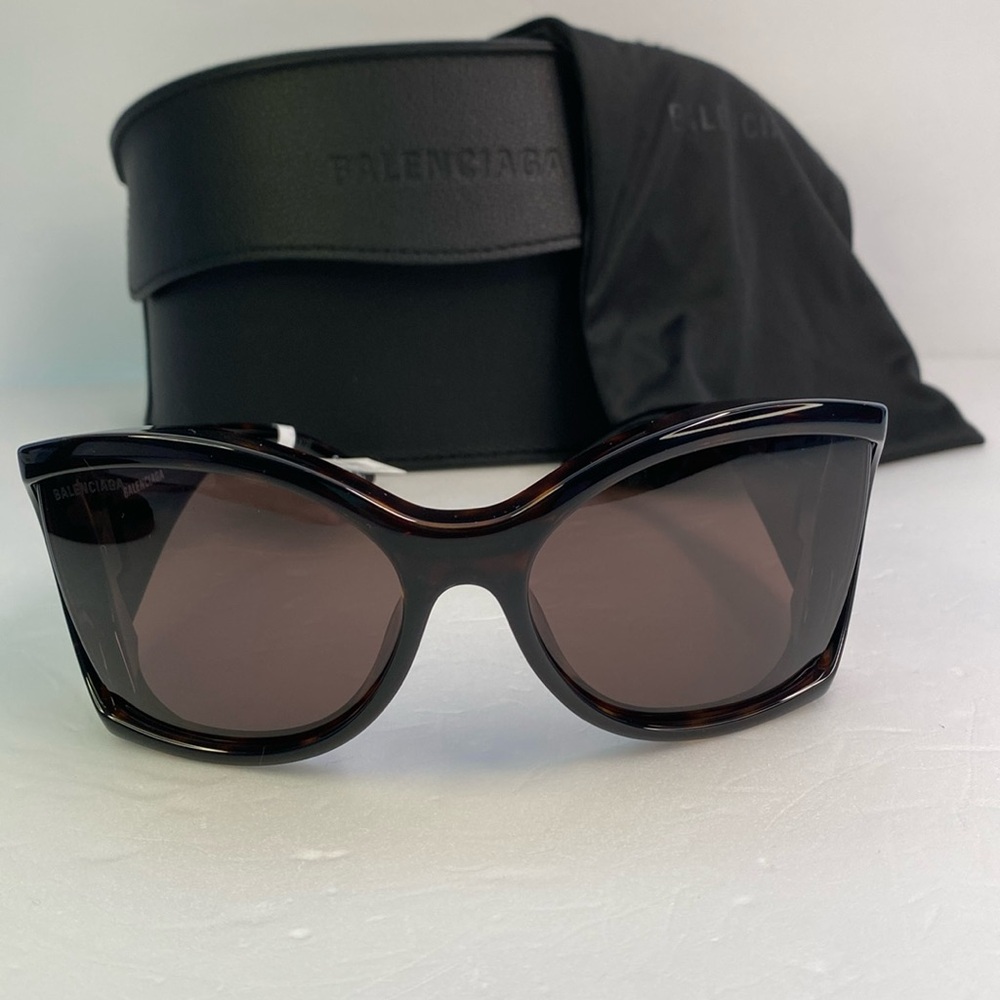 New Authentic BALENCIAGA BB0154s 002 72MM Butterfly Sunglasses - Picture 3 of 12